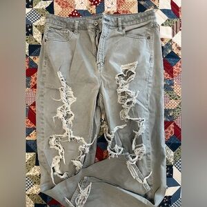 Green American Eagle Ripped Jeans